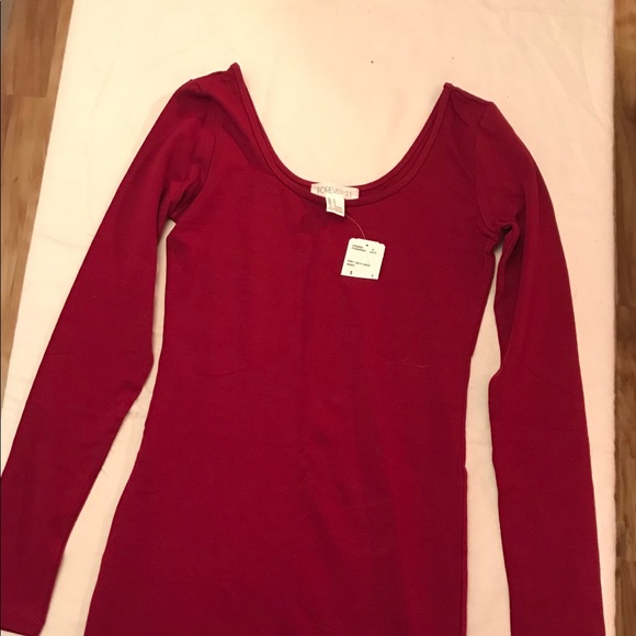 Forever 21 NWT Maroon Long Sleeve Shirt/Dress - Picture 7 of 7